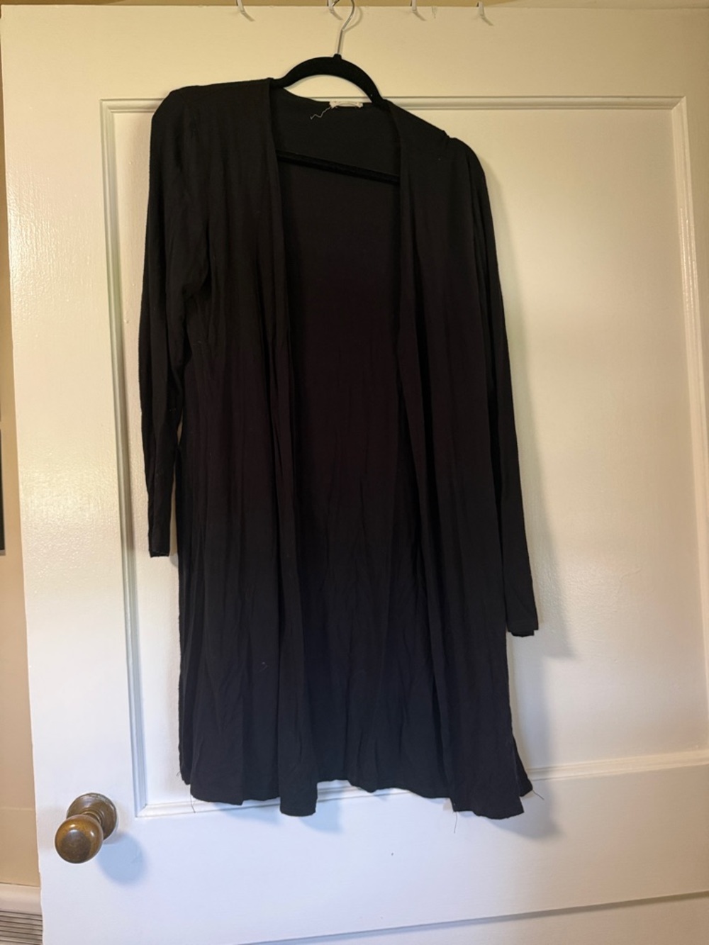 Black Open-Front Women's Cardigan Sweater